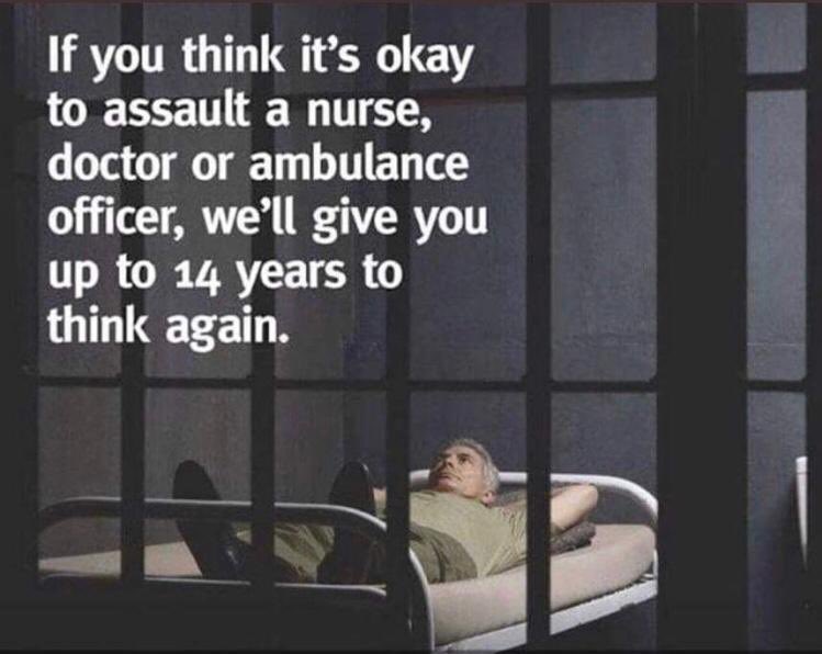 Avustralya’dan bir kamu spotu! Eğer bir doktora hemşireye veya sağlık çalışanına saldırmanın normal olduğunu düşünüyorsan sana bunu tekrar düşünmen için 14 yıl veriyoruz