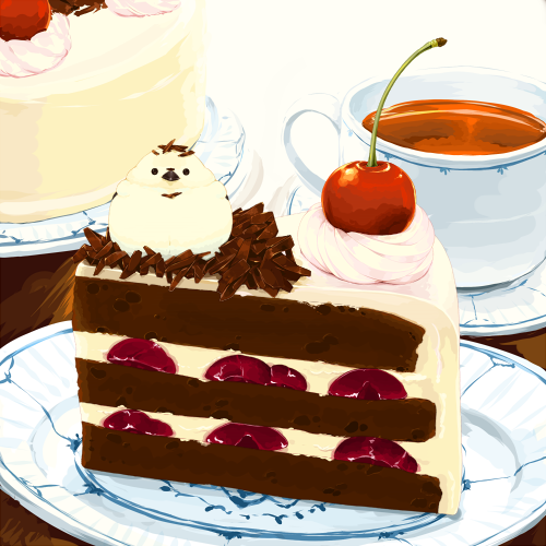 「cake slice teacup」 illustration images(Oldest)