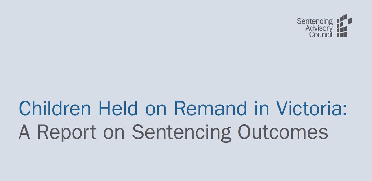 Just released: our report analysing sentencing outcomes for children held on remand in Victoria  https://bit.ly/2EEjp8b  THREAD ...