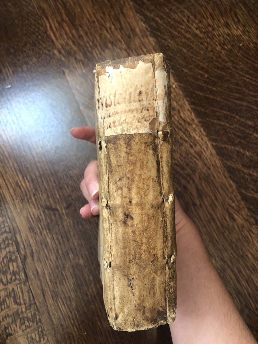 I guess I’ll start with the oldest. This is a copy of I *think* Book 9 of Aristotle’s History of Animals, printed in 1545. All in Latin. This sat on my grandpa’s bookshelf from when he came home from Italy after WWII until 2018, when my grandma gifted it to me. I touch it rarely.