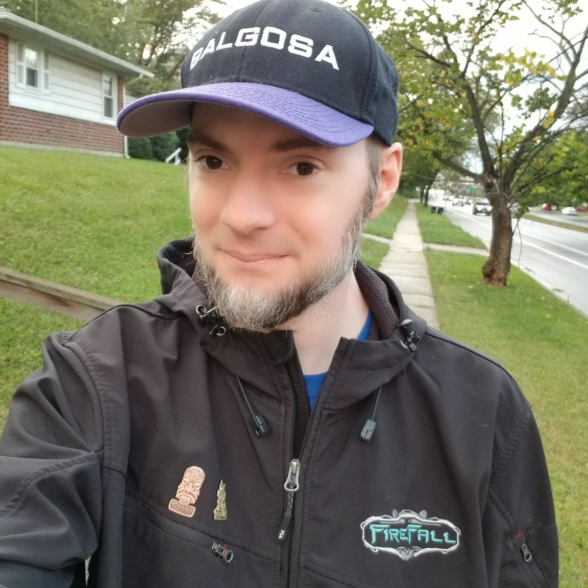 dj_crabs's tweet photo. Daily walk with the fam rocking a jacket from the game #Firefall I worked on years ago https://t.co/q1gboI9EHj