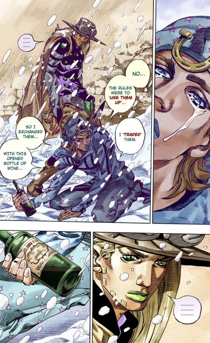 Idk just look at them man. Johnny risked everything but he didn’t lose everything. He still had Gyro by his side.