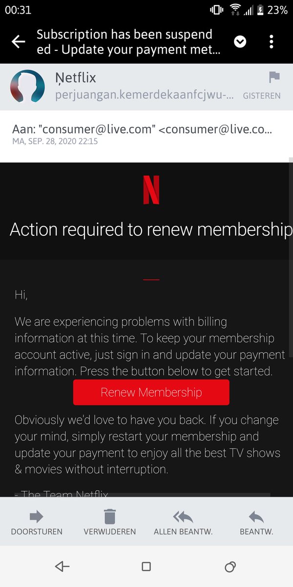 ArjenDallinga's tweet photo. @netflix @NetflixNL is this real or fake mail? https://t.co/inIcRHXpoG