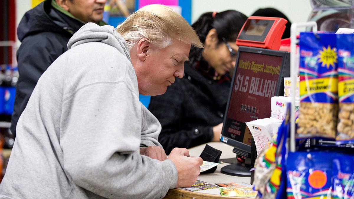 TheOnion's tweet photo. Corner Store Customers Saddened By Sight Of Frantic Trump Doing Scratch-Off Tickets Right On Counter https://t.co/F7dIDJkeNA https://t.co/pmoCHtY62d