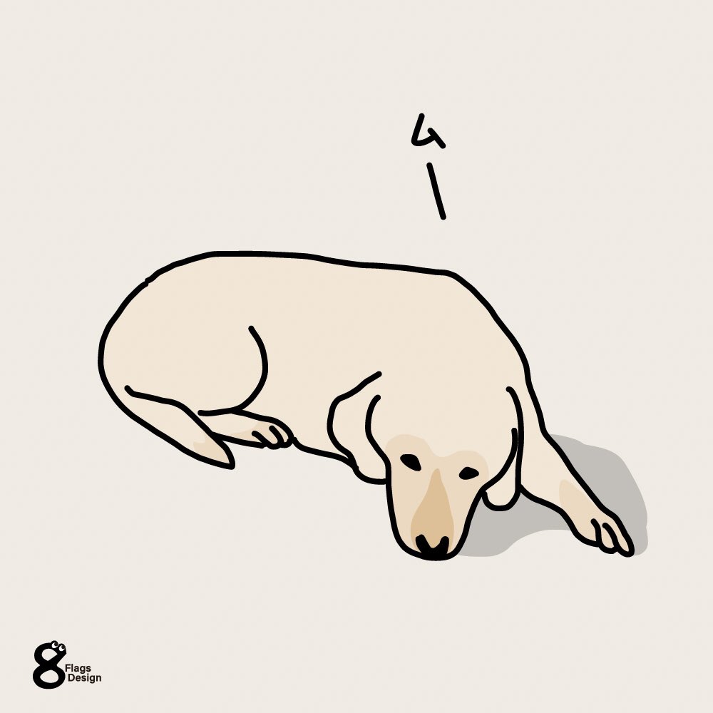 ベクターシェルフ ふて寝する犬 イラスト素材です すぐ拗ねる 可愛い イラスト イラストレーター 無料配布 無料素材 無料素材ダウンロード ベクターイラスト デザイン デザイナーと繋がりたい デザイナー Designer Freematerials 制作 フリー