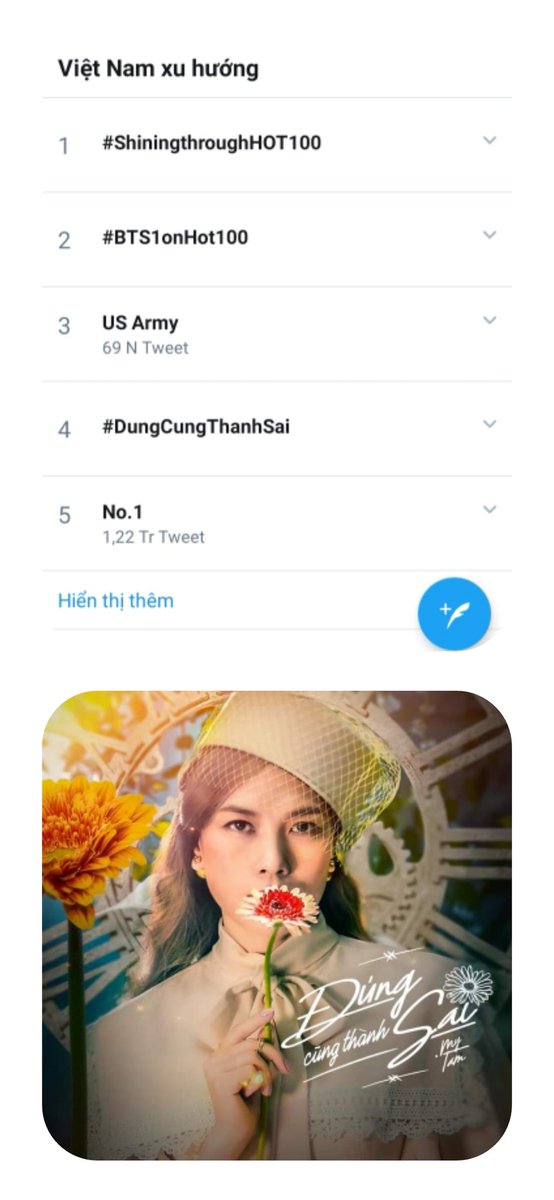 fcmytam1601's tweet photo. Đúng Cũng Thành Sai top #4 xu hướng tại Việt Nam.
#DungCungThanhSai  #MyTam 
#DCTS https://t.co/IFESbd3mEx