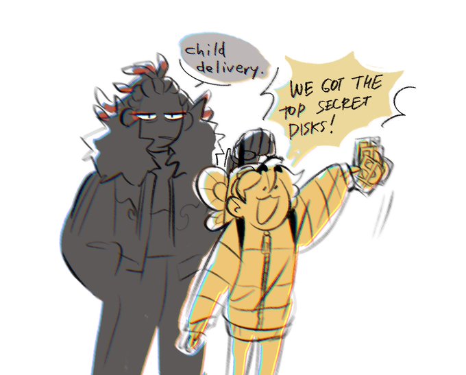 Holy smokes thank you so much for appreciating these two! gonna bump this before sleep with this lil doodle of shadow bringing the bee child back to the rest of the chaotix fam 
