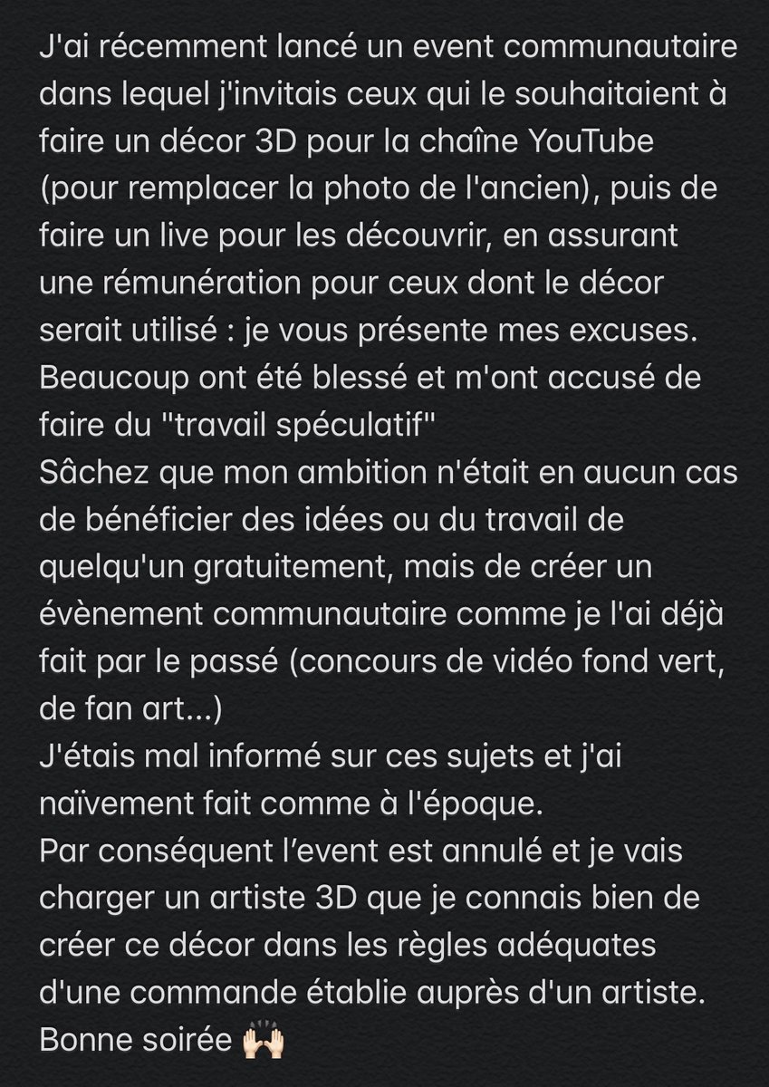 L’event du décor 3D est annulé 👇🏻