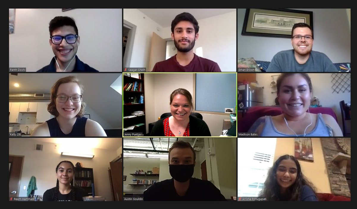 PuetzerLab's tweet photo. We reached Brady Bunch status on zoom which of course required a new Lab picture!! #VCU_BME #ProudPI https://t.co/7Nl2DXAZSO