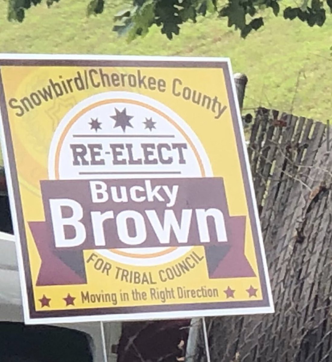 SignsNc's tweet image. Bucky Brown ran for re-election to the Snowbird/Cherokee County Tribal Council in 2019.