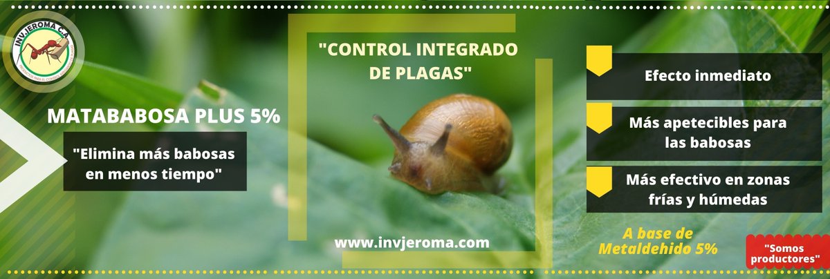 InversionJeroma's tweet photo. Disponible nuestro Cebo Molusquicida (Control de babosas) a base de Metaldehido 5%.

Escríbenos, realizamos envíos a todo el país.

#28Sep #controdeplagas #babosa #plaguicida #venezuela https://t.co/Ys0R2ZxeUp