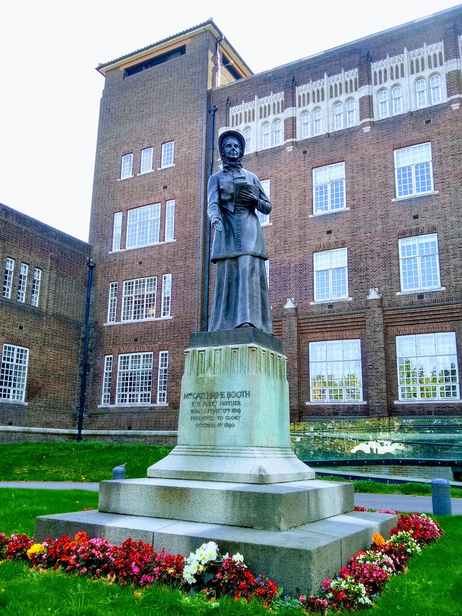 There are two statues of Catherine Booth in London - one in the Mile End Road and the other outside the Salvation Army training hall in Denmark Hill. Catherine Booth (née Mumford, 1829-1890) was the co-founder of The Salvation Army with her husband William Booth  #womenstatues