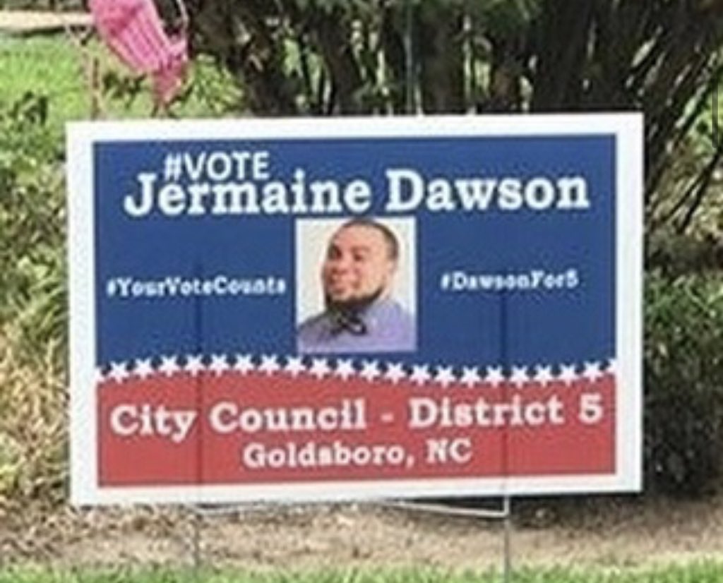 SignsNc's tweet image. Jermaine Dawson ran for Goldsboro City Council District 5 in 2019 #DawsonFor5