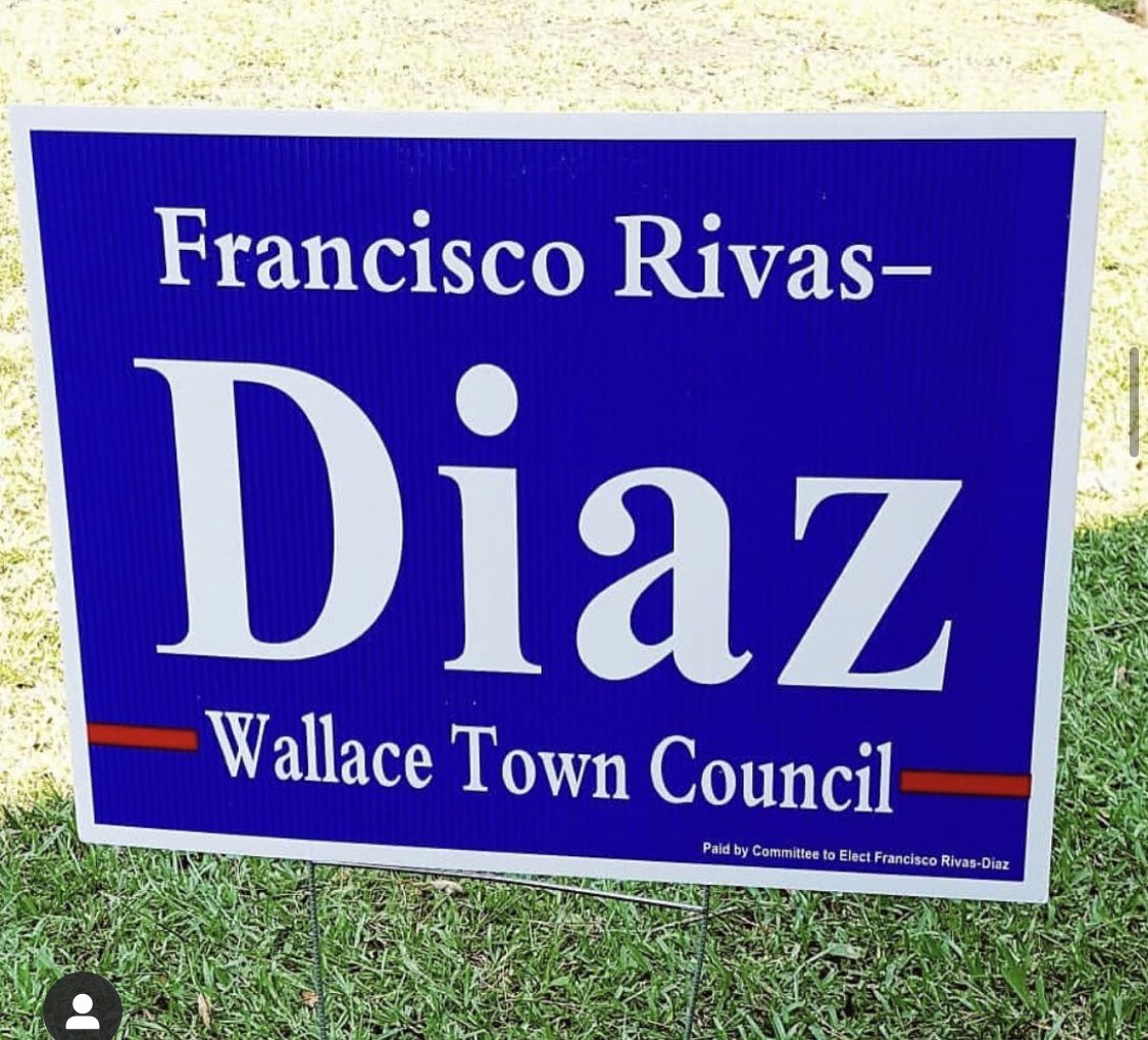 SignsNc's tweet image. Francisco Rivas-Diaz ran for the Wallace Town Council in 2019