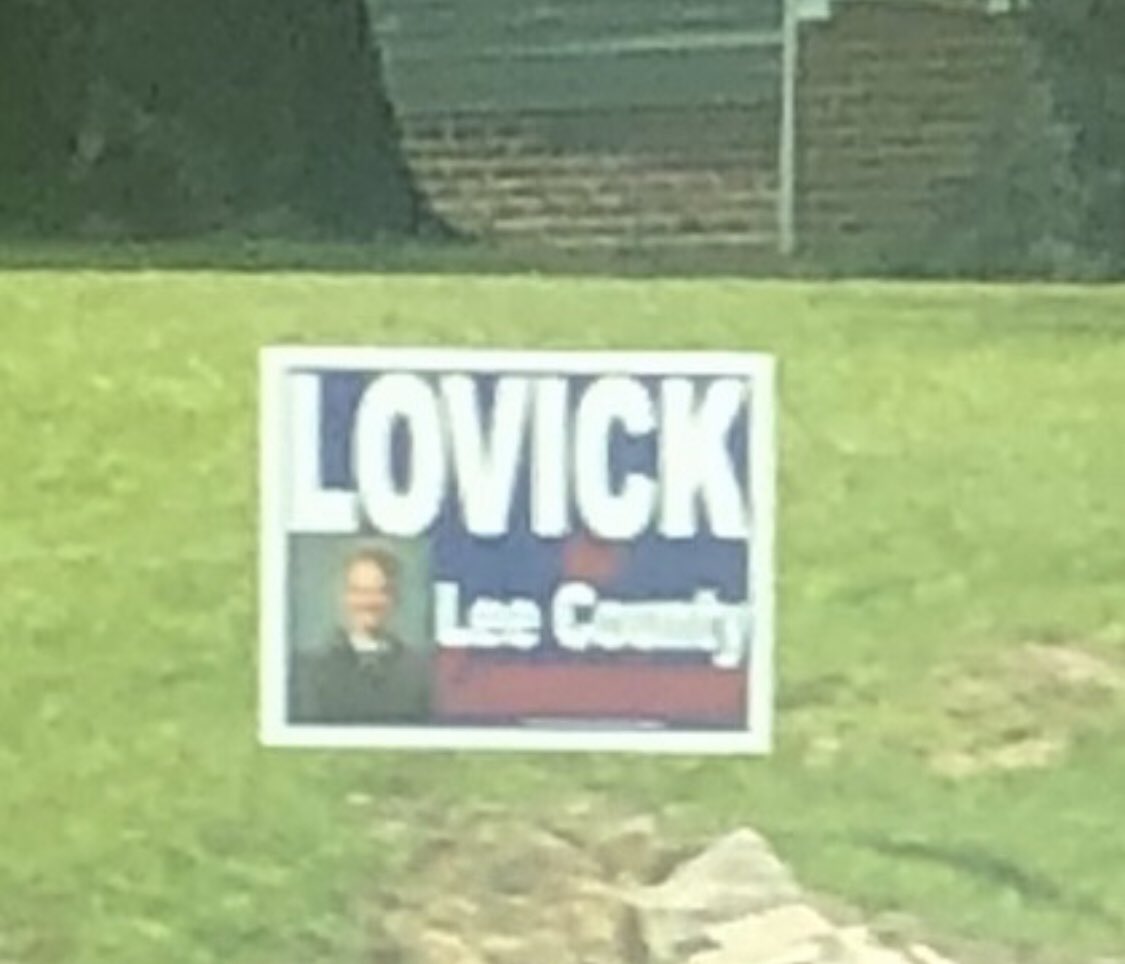 SignsNc's tweet image. Mark Lovick (D) runs for Lee County in 2020.