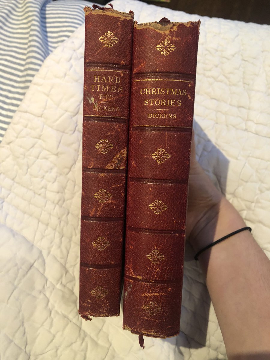 Copies of Hard Times and Christmas Stories by Dickens. Part of a collection but no pub date listed.Purchased at a used book store.