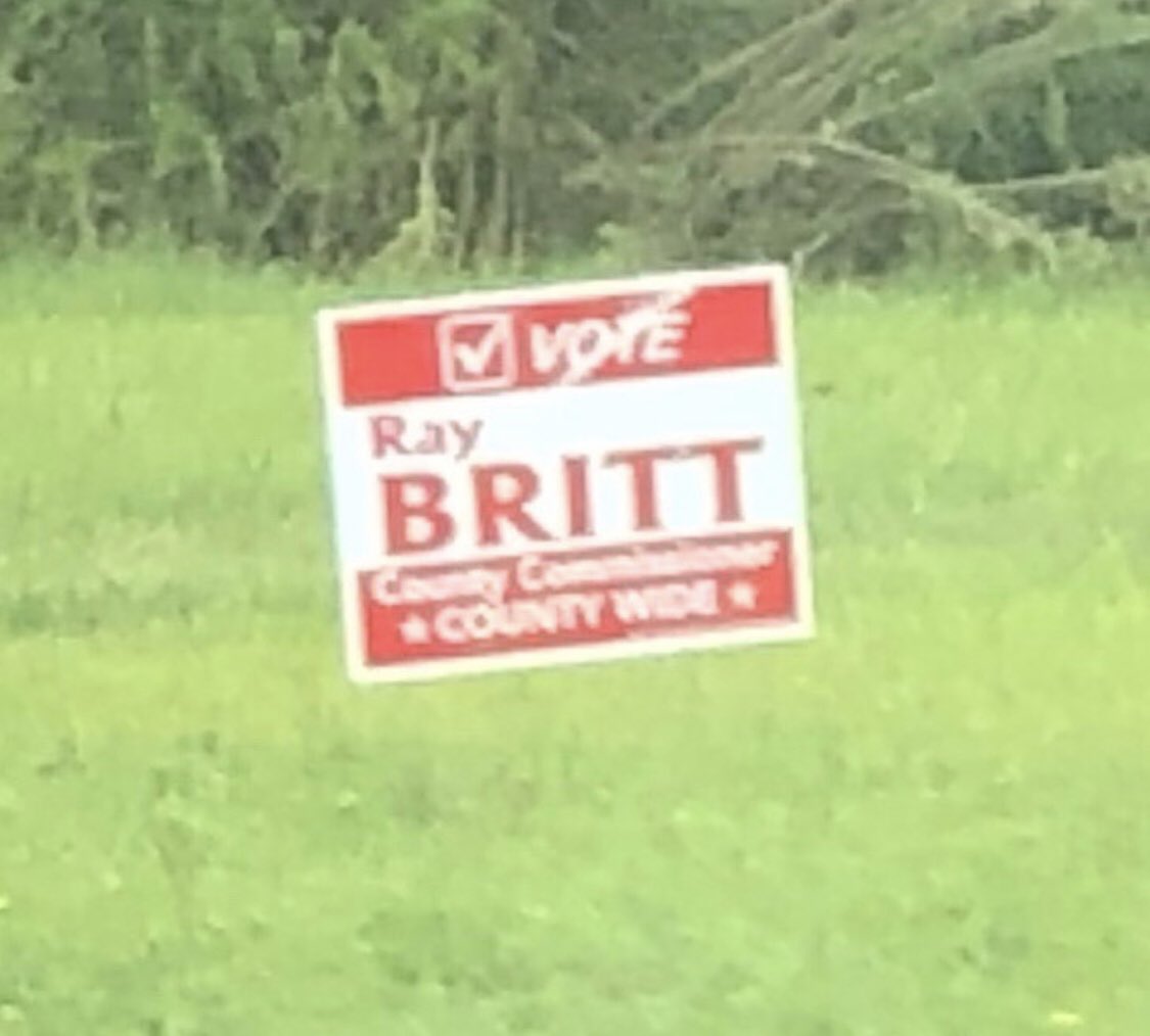 SignsNc's tweet image. Ray Britt (R) runs for re-election to Bladen County Commission At-Large in 2020. He currently serves as chair.
