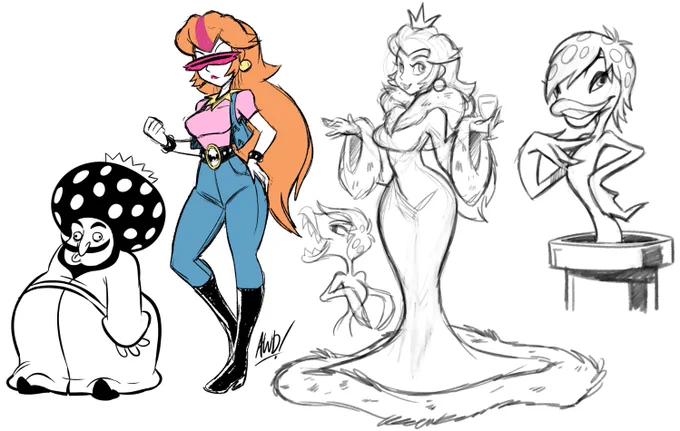 Some drawings while listening to that weird cassette featuring a radio play of the old Valiant Mario Comics. Can you recognize any? 