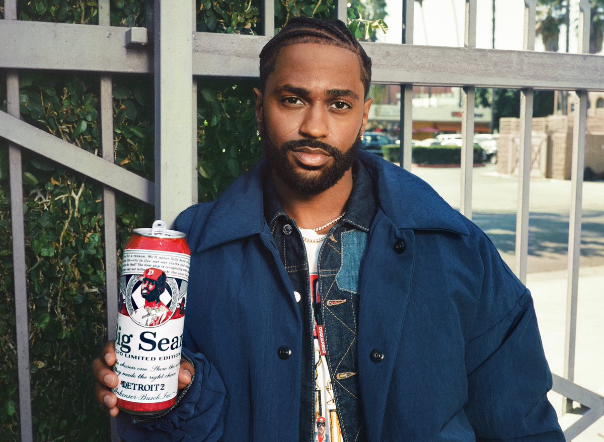 BigSean's tweet image. Rare @budweiserusa collab available for a limited time only in Detroit, NO SLEEP 🤯🌹🌍🤞🏾❤️ #BudweiserBigSean
