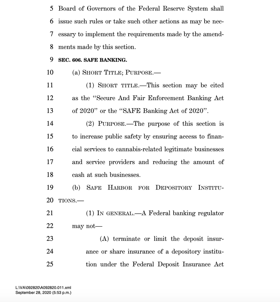 natsfert's tweet photo. NEW: The House's revised coronavirus aid bill includes the entirety of the #cannabis banking bill. (aka the #SAFEBanking Act) 

We'll prob find out soon if Pelosi and Mnuchin can come to an agreement on an aid package; they were scheduled to meet tonight. https://t.co/dmh08tLBFV https://t.co/vMZbyEtEdM