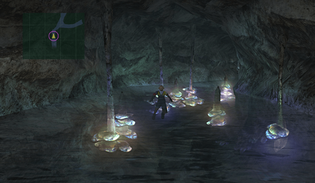 Bioluminescent plants/rocks, lots of water. This is a fantasy cave, and I don't have much to say about it.