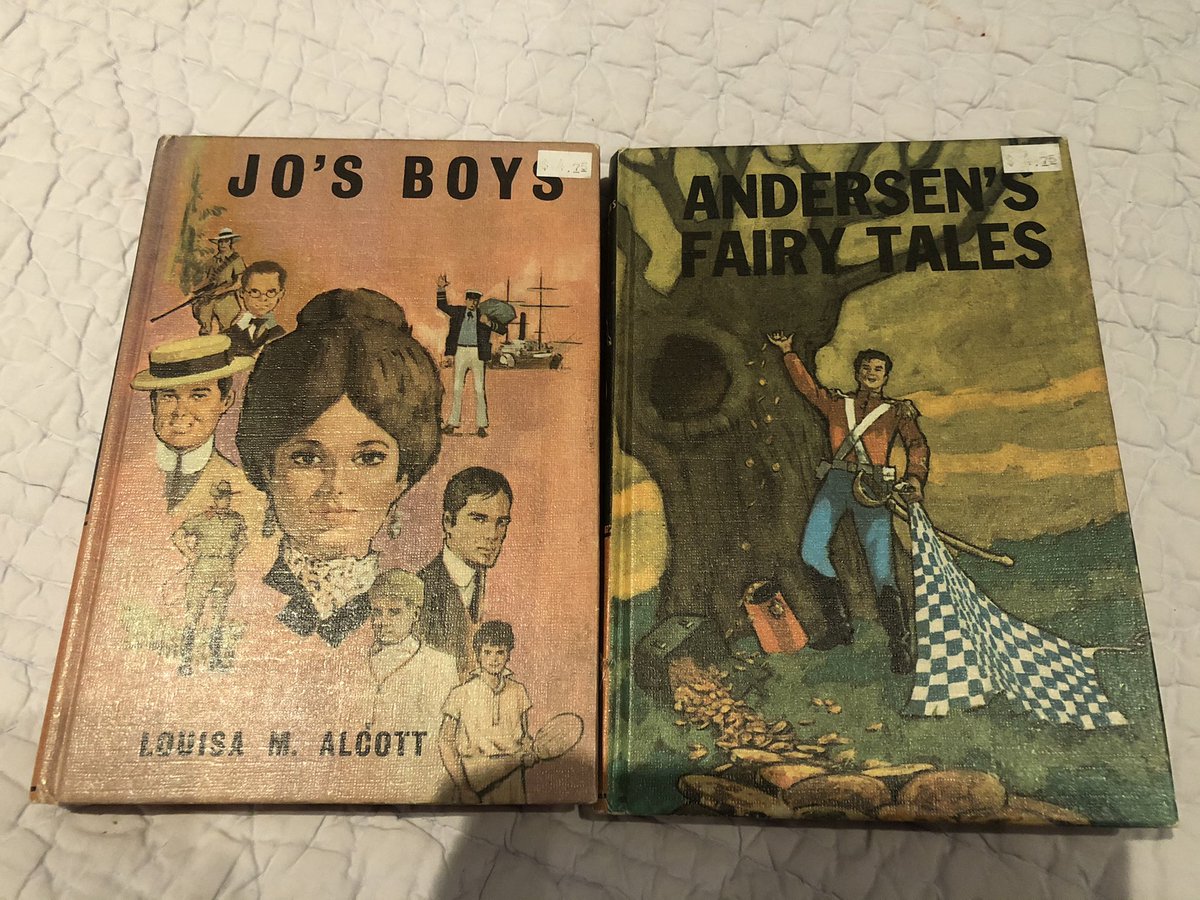 A little newer, but these editions of Jo’s Boys and Andersen’s Fairy Tales from a collection printed in 1972. They have a distinctive 70s vibe I think. Purchased at a used bookstore.