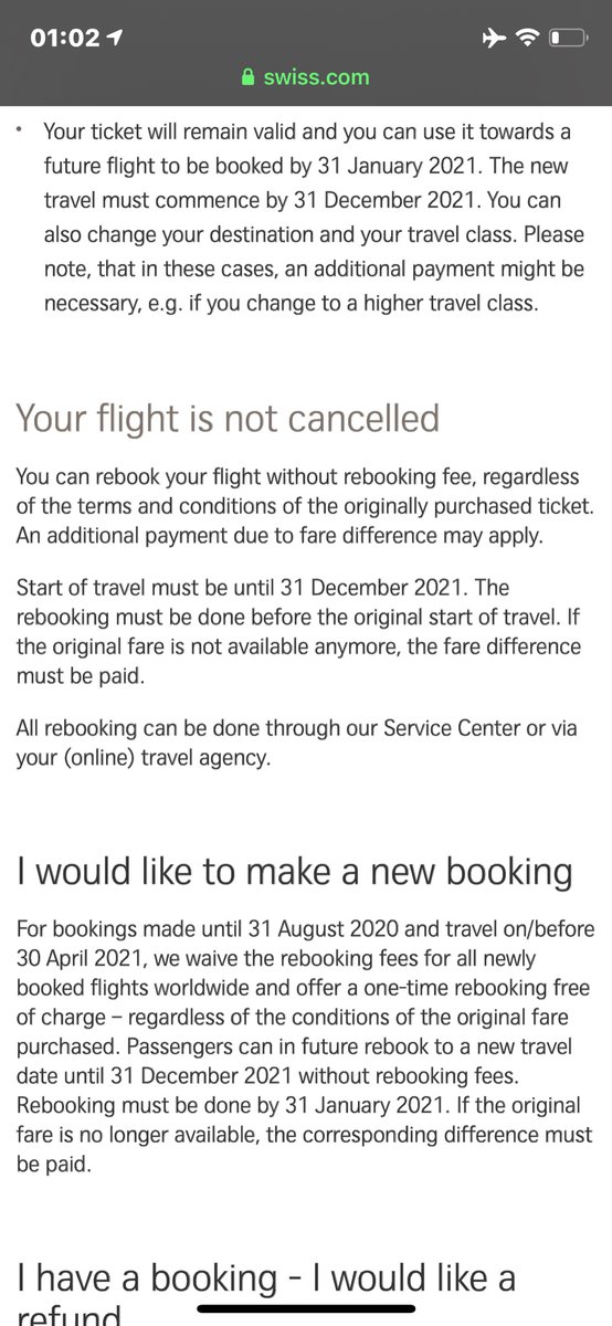 JulianTse's tweet photo. @FlySWISS why is your FAQ contradictory about fees for flights booked after 16 May 2020? Please make it clear or risk customers booking elsewhere https://t.co/qf9OU5aMQb