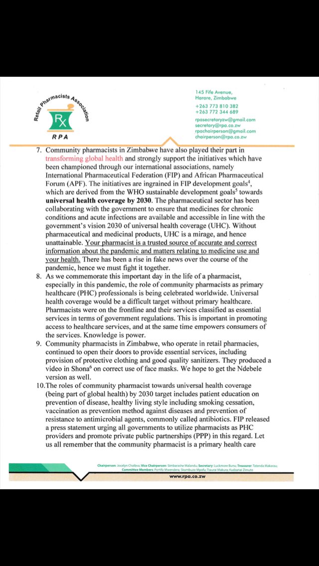 Pharmaceutical Society of Zimbabwe tweet media