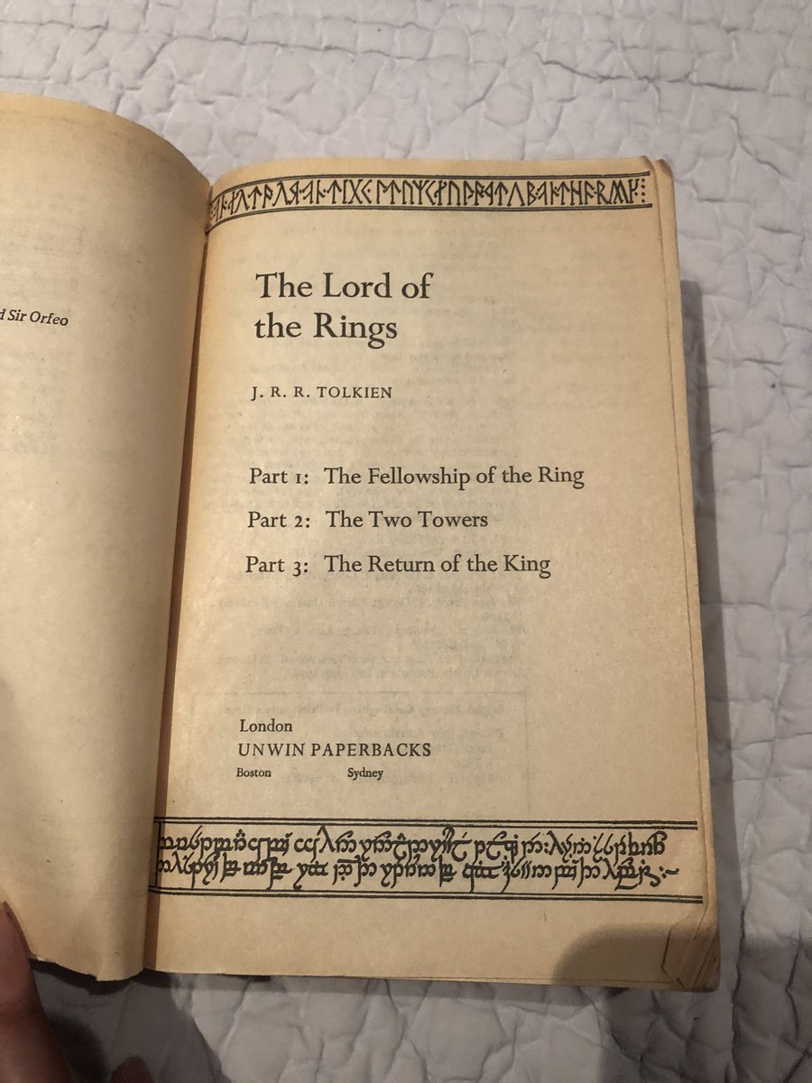 This is also newer but I love it. A 1978 edition of all three unabridged LOTR books in one volume. My dad’s originally. He and my grandpa were the ones who inspired my LOTR love. We went to see FOTR together in theatres when I was 7, just about a month before my grandpa died. 