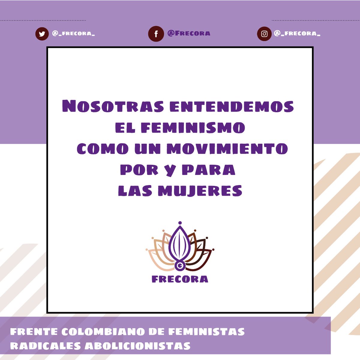 _frecora_'s tweet photo. Somos una plataforma de articulación conformada por diferentes organizaciones, colectivas, activistas independientes y ciudadanas feministas radicales y abolicionistas, de todo el país.
#Frecora #Radfem #Feministascolombianas #Abolicionismo #AbolicionistasColombia https://t.co/1bCVNRguWq