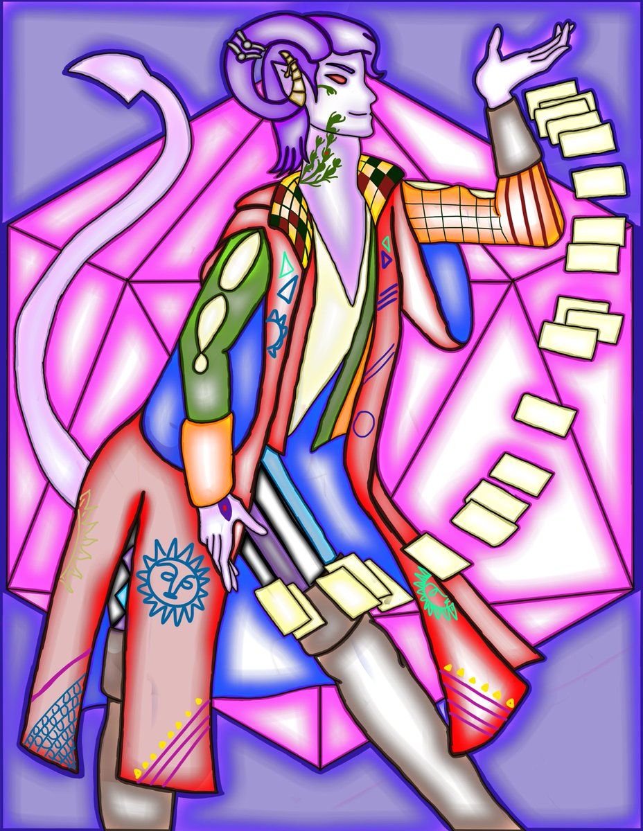 TieflingTraders's tweet photo. One of our specialty Stained Glass Portraits of Mollymauk Tealeaf, a personal favorite of our artist ChoroiBelmont on Instagram. (Who is a longtime fan of @executivegoth and a Molly cosplayer on TikTok) Shine Bright Circus Man! #Criticalrole #CriticalRoleArt #MollymaukTealeaf https://t.co/R96pbcZeCi