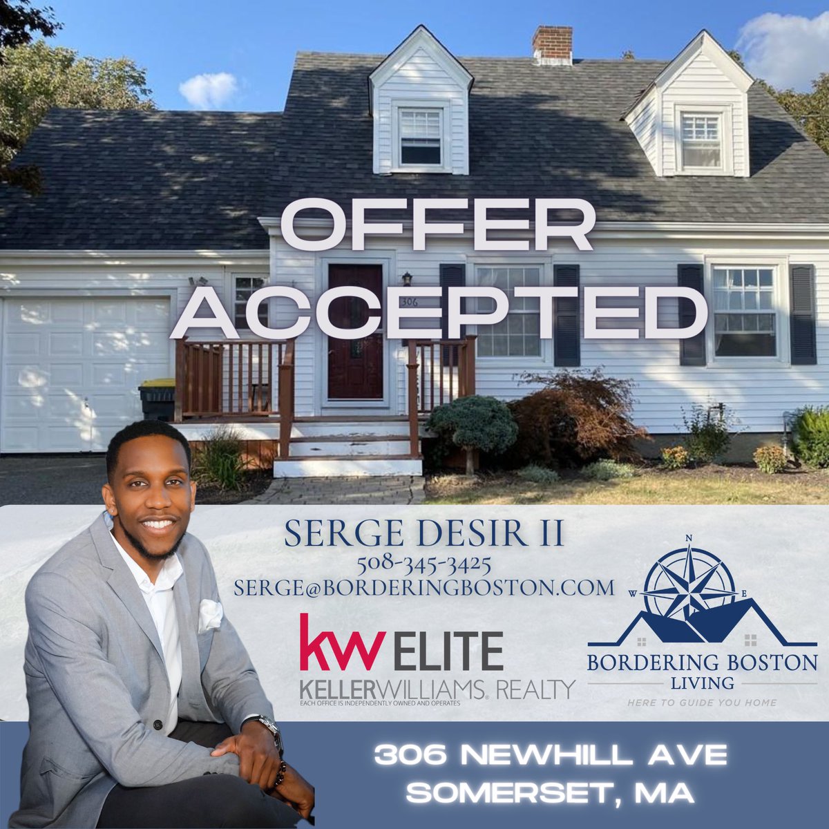 BorderingBoston's tweet photo. π¨After a tough few attempts, we made it happen! Congratulations to our buyer π. Interest rates are still LOW π, whoβs next? π¨πΎβπ»
π Offer Accepted
π€ Serge Desir II
π² 508-345-3425
π§ Serge@BorderingBoston.com
#BorderingBostonLiving #SergetheRealtor https://t.co/4MRrzocYyn