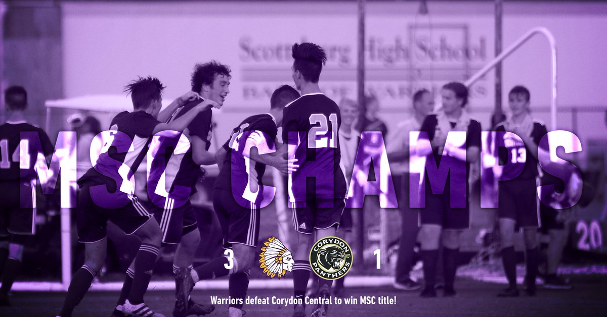 Warrior Soccer wins the MSC after a 3-1 victory over Corydon Central. Warriors go a perfect 6-0 in conference play.