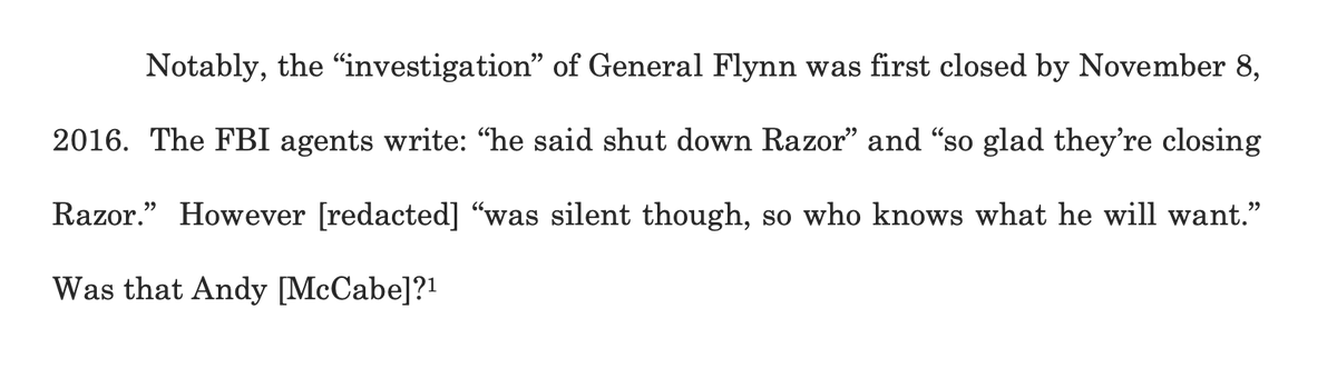 Flynn's mouthbreathers claim that the FBI shut down any investigation OF THE FORMER HEAD OF A U.S. INTEL AGENCY KNOWN TO BE GIVING HOT OIL BACKRUBS TO RUSSIAN INTELLIGENCE...the day of the election.Before. Trump. Won. 