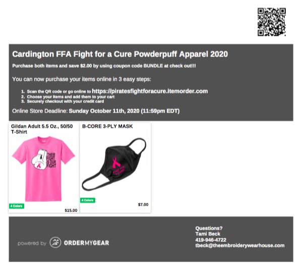 Of all the things that ended this year... the fight against cancer didn’t.

Battle with us in the 5th Annual Fight for a Cure Week at Cardington High School! All proceeds benefit St. Jude’s Research Hospital! 

Check out our shirts and masks here:
piratesfightforacure.itemorder.com