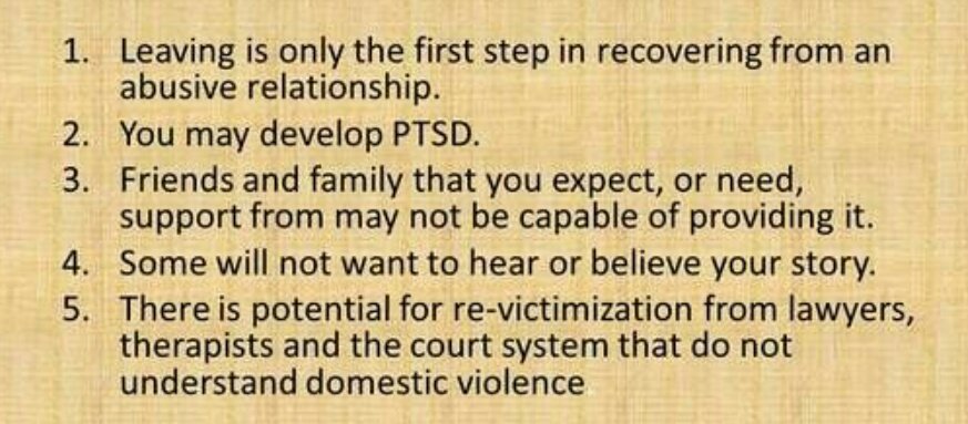 JulieLevineArt's tweet image. 5 things I wish I&apos;d known when I left....⬇
#whyistayed #whyileft #DomesticViolence