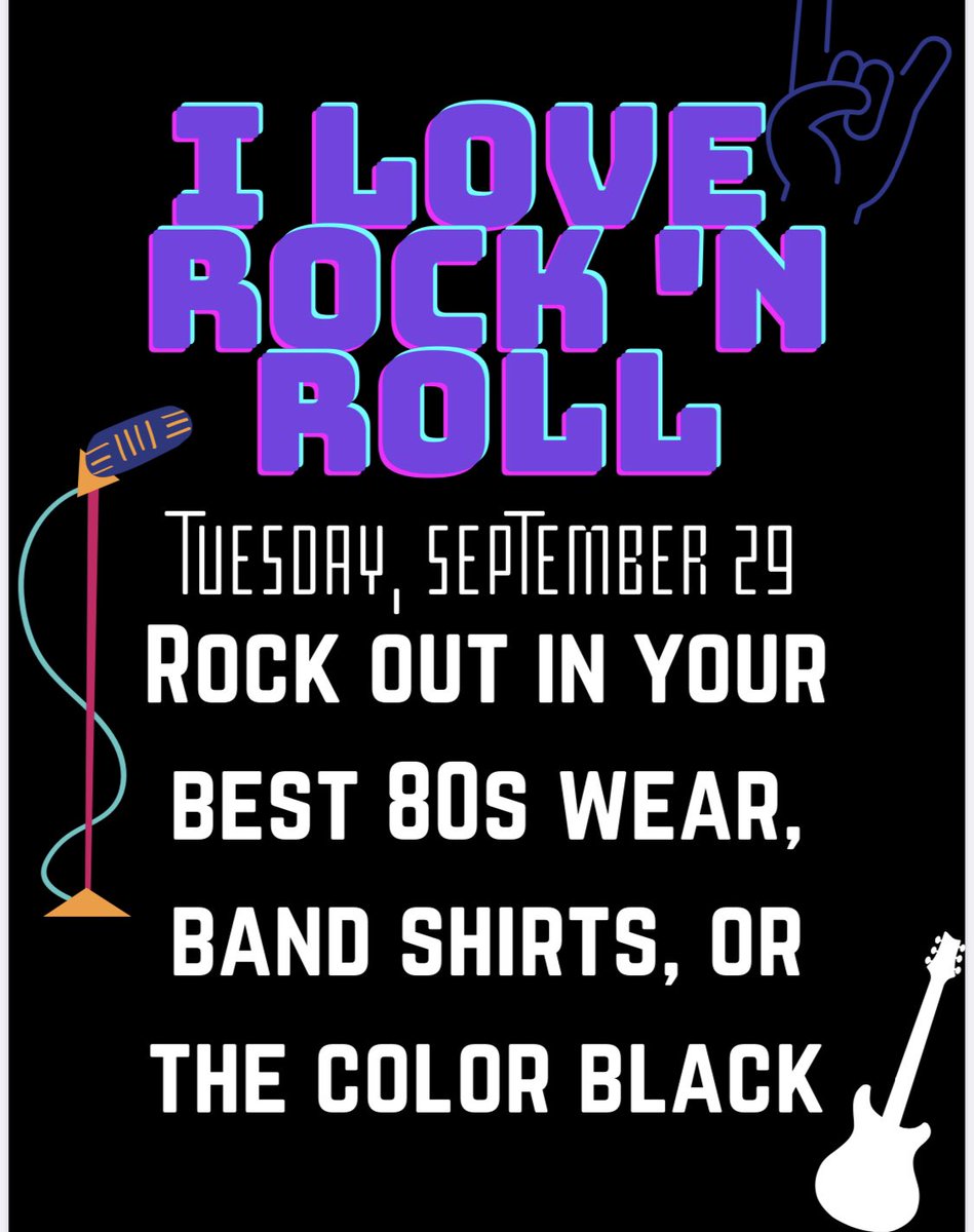Theme for Tuesday is ROCK N ROLL🖤🤟Rock your fave band tees or some black