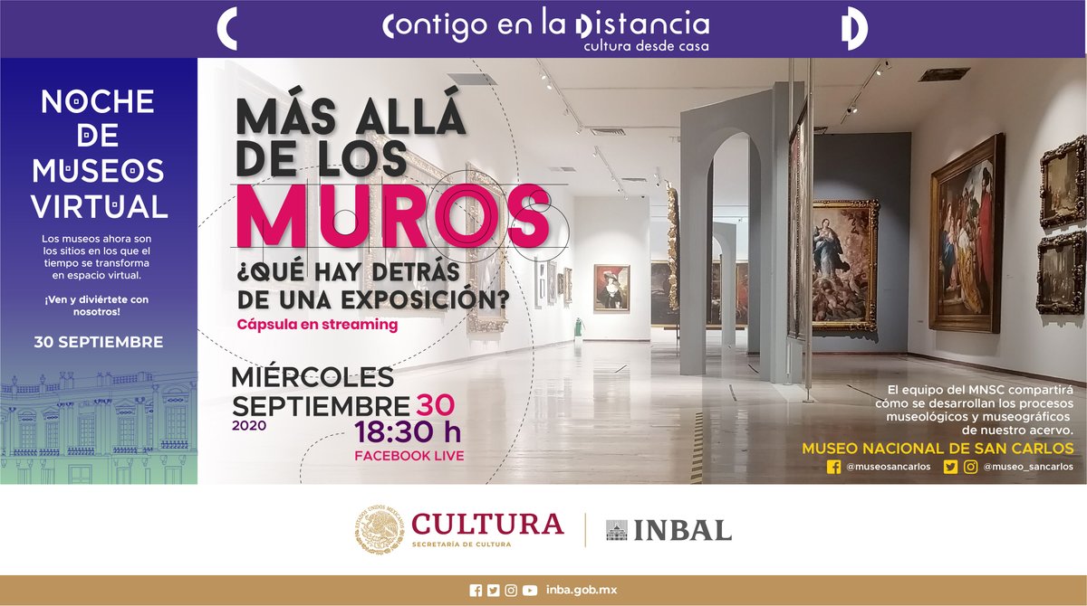 museo_sancarlos's tweet photo. Esta #NocheDeMuseos virtual, el equipo del MNSC compartirá cómo se desarrollan los procesos museológicos y museográficos de la #ColecciónMNSC a partir de la experiencia de las diferentes áreas del museo. 🌜✨🌛✨ 

⏰ Miércoles 30 de septiembre, 18:30 h por Facebook Live https://t.co/IgOpbAPrWa