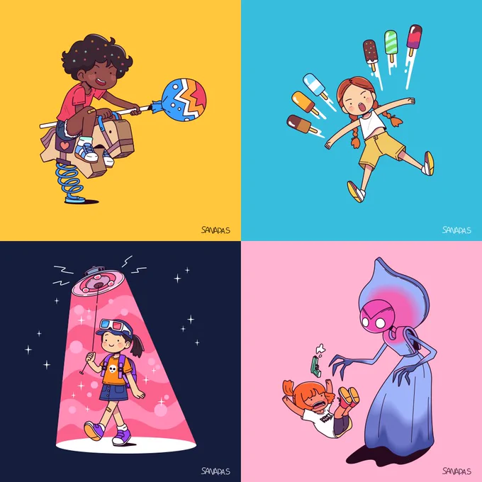 いつもこんな感じの、学習ものやファミリー向けのイラストを描きつつ、世界平和と全国のおこさまのすこやかな成長など願っております。それはそれとしてだれか一兆円くらいちょうだい。いいことに使いますから! 