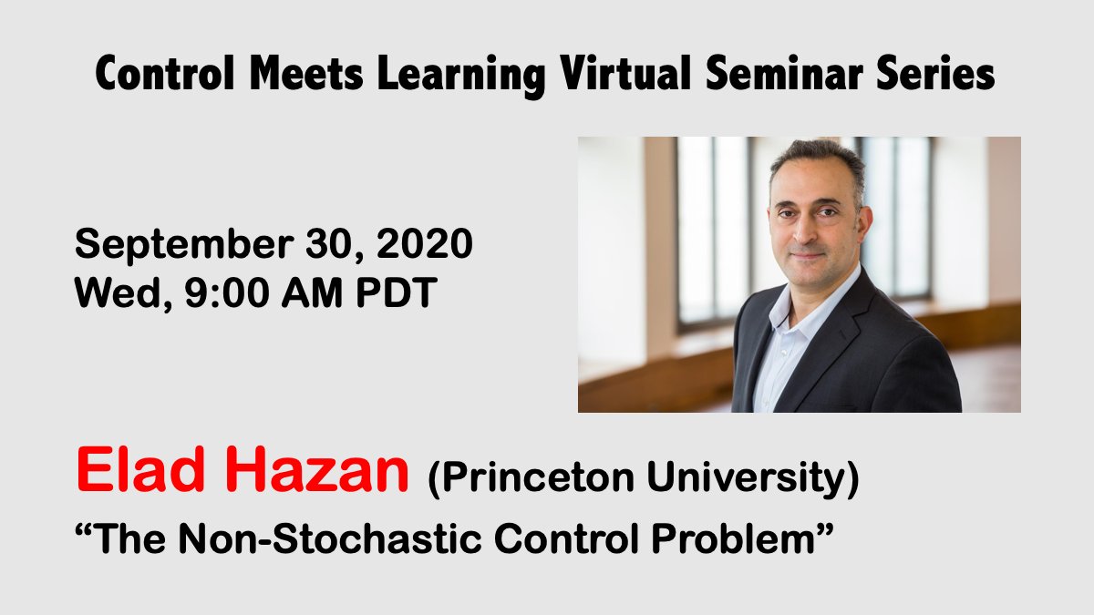 Control Meets Learning Virtual Seminars tweet media