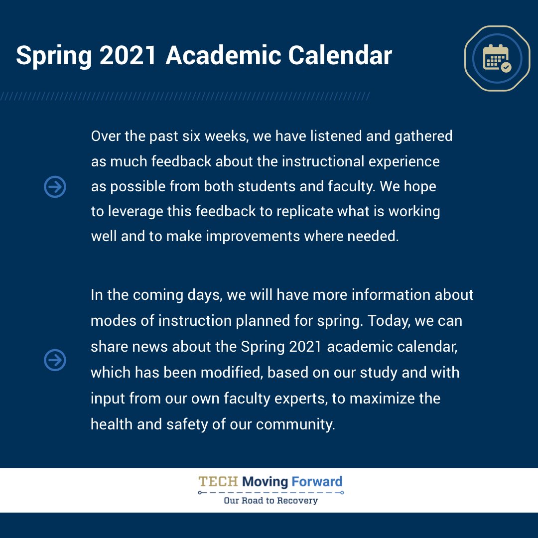 Georgia Tech On Twitter News About Georgia Tech S Spring 2021 Academic Calendar Which Has Been Modified Based On A Campus Study And Input From Faculty Experts To Maximize The Health And Safety gatech calendar spring 2021