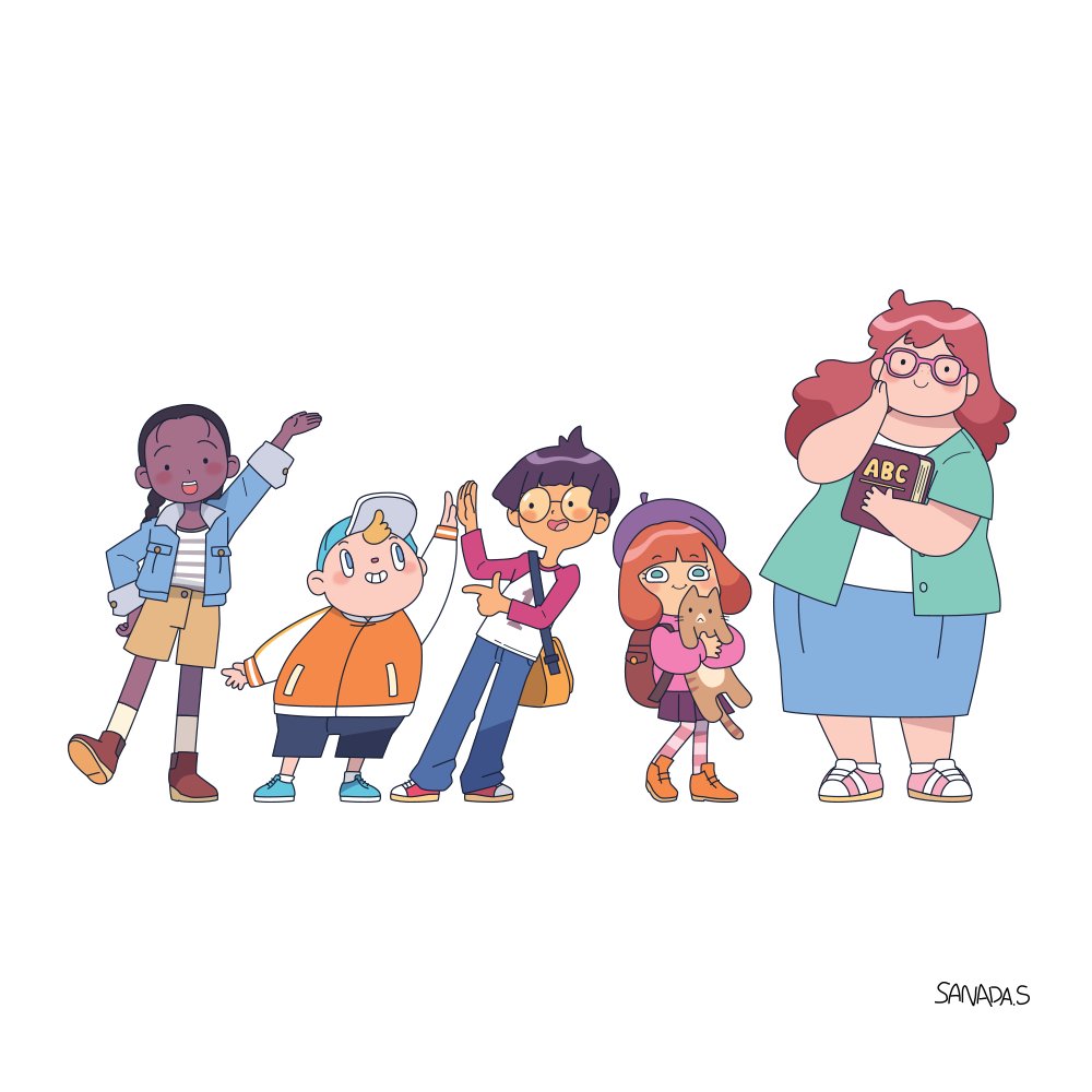 「いつもこんな感じの、学習ものやファミリー向けのイラストを描きつつ、世界平和と全国」|サナダシン＠絵仕事中のイラスト