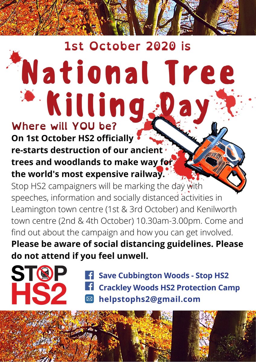 elldrews's tweet photo. 2 days to go til HS2s
#NationalTreeKillingDay
We must stop them #FellingOurFuture releasing tons of carbon, turning soil - releasing more
#TreesNotTrains #StopHS2Ecocide
Join @Hs2Rebellion https://t.co/o2egvZxewR