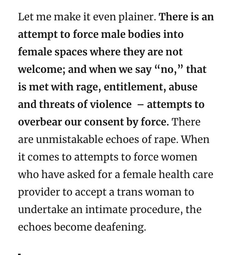 So it makes Judith Butler’s assertion that women’s fears about this are simply some ‘rich fantasy’ all the more disturbing. As Naomi Cunningham commented so powerfully for  @legalfeminist