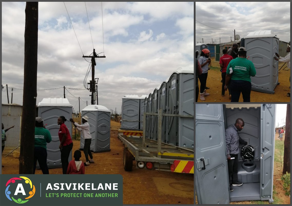 ibp_sa's tweet image. "We happened to be here right when new toilets were delivered in Ext 18, Etwatwa. These are efforts to get better sanitation facilities by the Asivikelane team here." 

#Asivikelane received these pictures of new toilets in @City_Ekurhuleni from our partner @Planact_NGO
