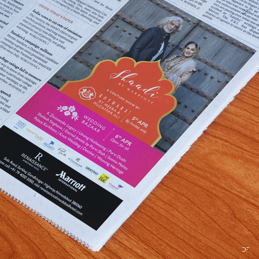 InDesignFoundry's tweet image. The #ShaadibyMarriott campaign crafted for #RenaissanceAhmedabad was embellished with rich Indian colours and luxuriant creatives. With the city of #Ahmedabad coming together for this glamorous event, it was a spectacular hit.

#DesignFoundry #WeddingPlanning #Campaignthrowback