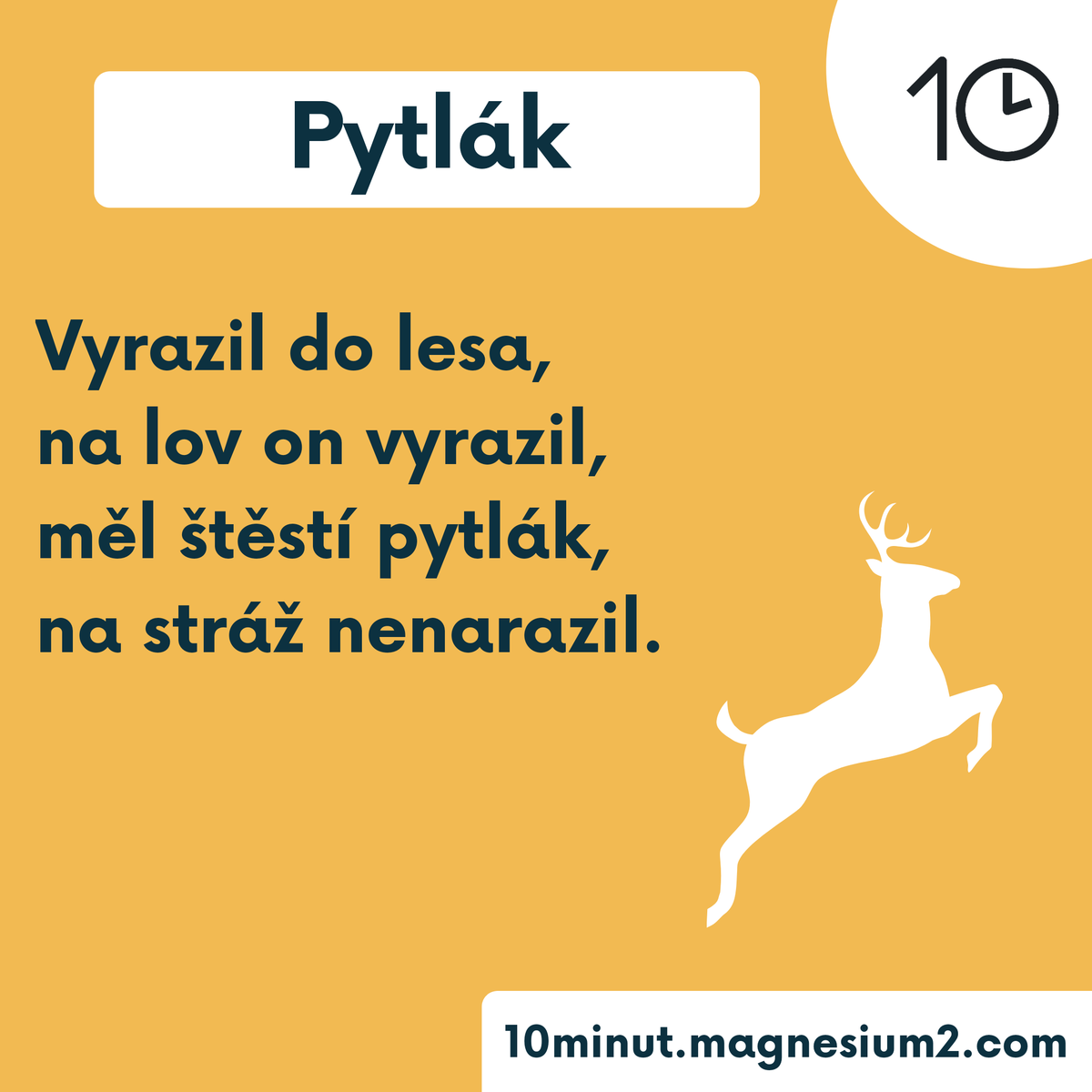 10minut_'s tweet photo. Pytlák

Vyrazil do lesa,
na lov on vyrazil,
měl štěstí pytlák,
na stráž nenarazil.

Původně na https://t.co/UyBq4sHY7u

#kazdydenjednabasen #10minut #basen #poem #poetry #poezie #poeta #verse #versotepec #cz #czsk #ceskebasne #srnec #les #lov #pytlak #cela #vezeni #zlocin #trest https://t.co/ndn3kJcAcp