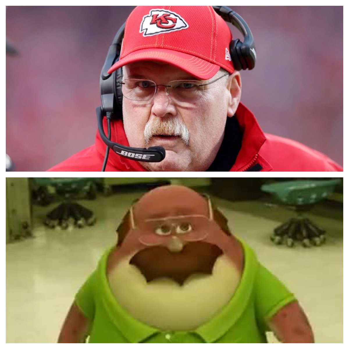 DeeWard13's tweet photo. Hey, @Chiefs...did Andy Reid coach at Monsters U back in the day under the pseudonym Don Carlton? #oozmakappa #OK https://t.co/GEdSkVw7ED