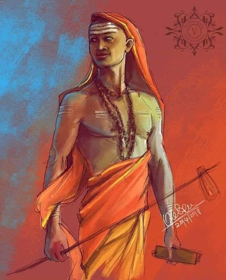 #KnowYourRealHeroes

Sri Adi Shankaracharya,within 32 years he established 10s of mathas that produced 100s of jagadgurus,wrote many stotras for bhakti,gave commentaries on shastras for mukti,united Bharta with his vijaya yatras on foot for shakti. A symbol for Dharma & youth🙏