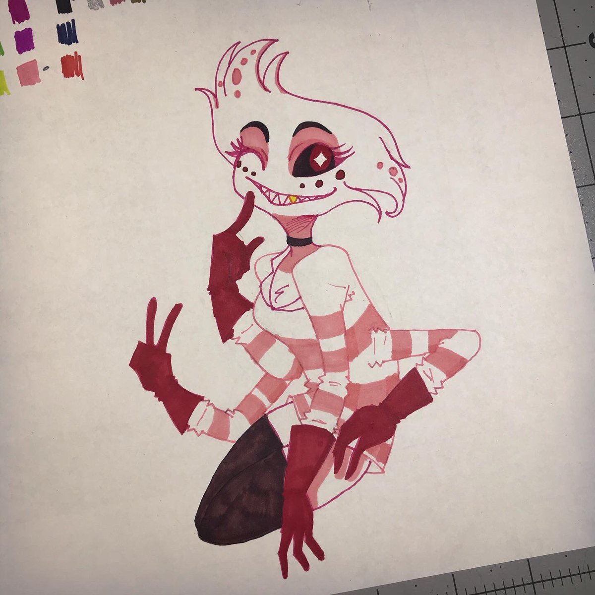 solojunierose's tweet photo. #sharpiechallenge with #AngelDust from #HazbinHotel ❤ https://t.co/YesE5GcNCX